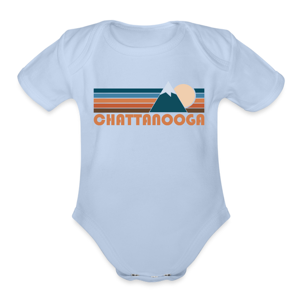 Chattanooga, Tennessee Baby Bodysuit Retro Mountain - sky