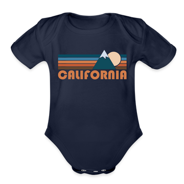 California Baby Bodysuit Retro Mountain - dark navy