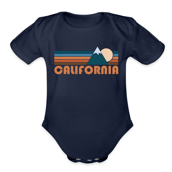 California Baby Bodysuit Retro Mountain - dark navy