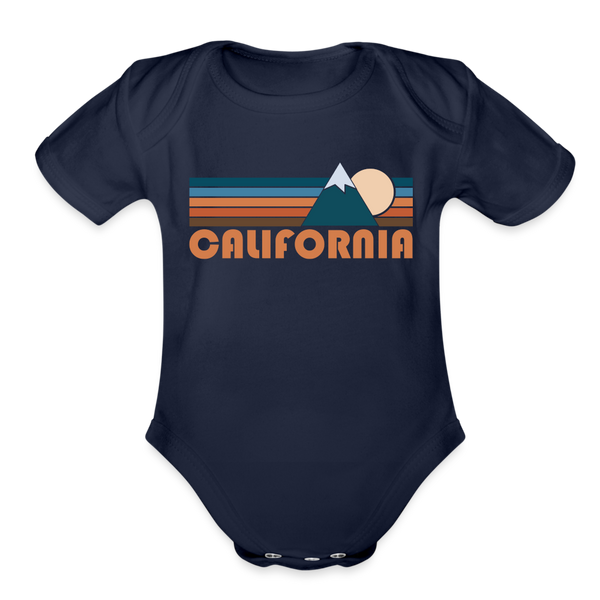California Baby Bodysuit Retro Mountain - dark navy