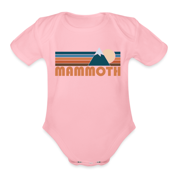 Mammoth, California Baby Bodysuit Retro Mountain - light pink