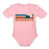 Mammoth, California Baby Bodysuit Retro Mountain - light pink