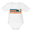 Snowmass, Colorado Baby Bodysuit Retro Mountain - white