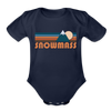 Snowmass, Colorado Baby Bodysuit Retro Mountain - dark navy