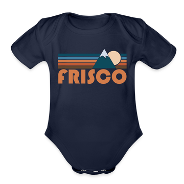 Frisco, Colorado Baby Bodysuit Retro Mountain - dark navy