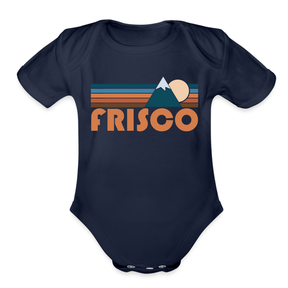 Frisco, Colorado Baby Bodysuit Retro Mountain - dark navy