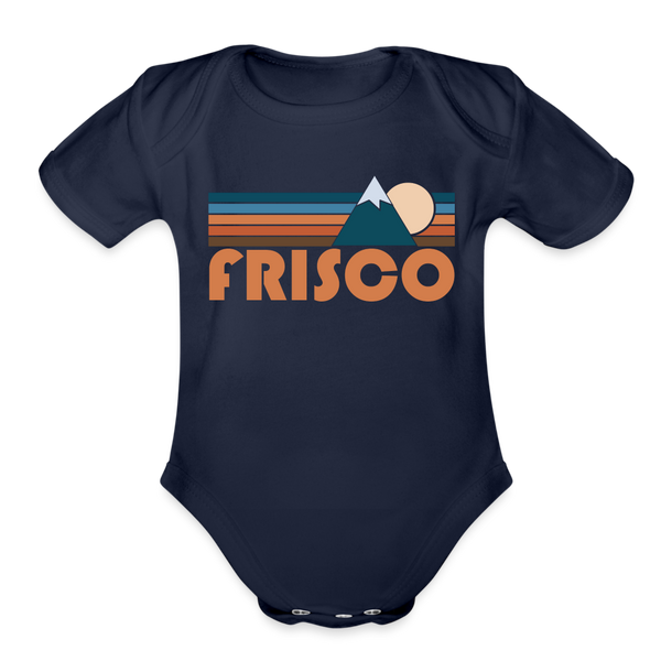 Frisco, Colorado Baby Bodysuit Retro Mountain - dark navy