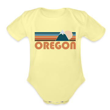 Oregon Baby Bodysuit Retro Mountain - washed yellow