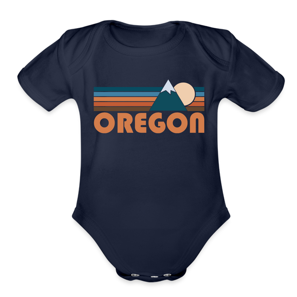 Oregon Baby Bodysuit Retro Mountain - dark navy