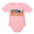 Moab, Utah Baby Bodysuit Retro Mountain - light pink