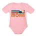 Moab, Utah Baby Bodysuit Retro Mountain - light pink
