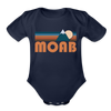 Moab, Utah Baby Bodysuit Retro Mountain - dark navy