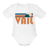 Vail, Colorado Baby Bodysuit Retro Mountain - white
