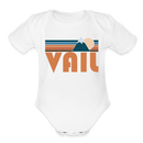 Vail, Colorado Baby Bodysuit Retro Mountain - white