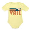 Vail, Colorado Baby Bodysuit Retro Mountain - washed yellow