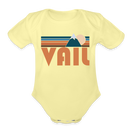Vail, Colorado Baby Bodysuit Retro Mountain - washed yellow