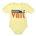 Vail, Colorado Baby Bodysuit Retro Mountain - washed yellow