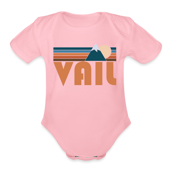 Vail, Colorado Baby Bodysuit Retro Mountain - light pink