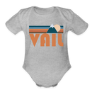 Vail, Colorado Baby Bodysuit Retro Mountain - heather grey
