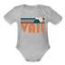 Vail, Colorado Baby Bodysuit Retro Mountain - heather grey