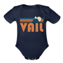 Vail, Colorado Baby Bodysuit Retro Mountain - dark navy