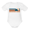 Jackson Hole, Wyoming Baby Bodysuit Retro Mountain - white