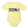 Jackson Hole, Wyoming Baby Bodysuit Retro Mountain - washed yellow