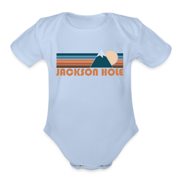 Jackson Hole, Wyoming Baby Bodysuit Retro Mountain - sky