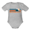 Jackson Hole, Wyoming Baby Bodysuit Retro Mountain - heather grey