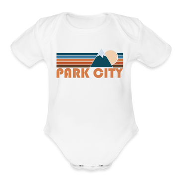 Park City, Utah Baby Bodysuit Retro Mountain - white