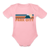 Park City, Utah Baby Bodysuit Retro Mountain - light pink
