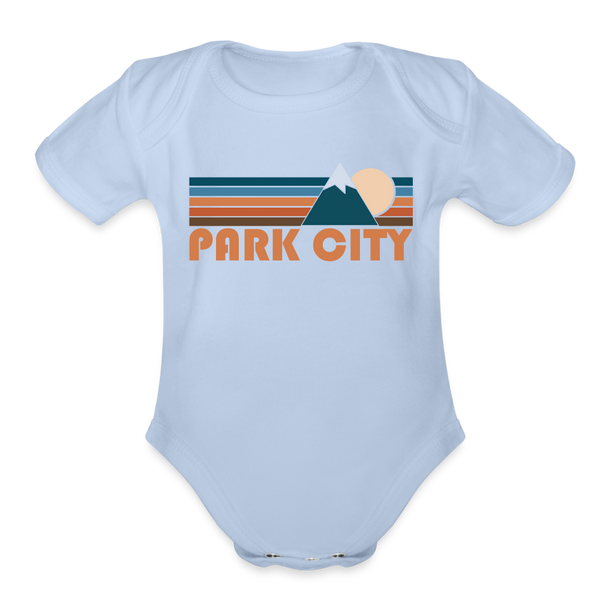 Park City, Utah Baby Bodysuit Retro Mountain - sky
