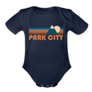 Park City, Utah Baby Bodysuit Retro Mountain - dark navy