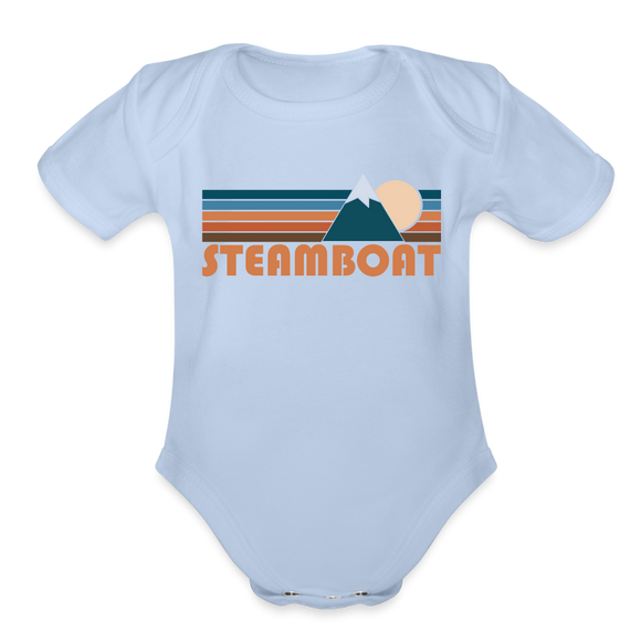 Steamboat, Colorado Baby Bodysuit Retro Mountain - sky
