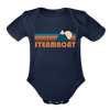 Steamboat, Colorado Baby Bodysuit Retro Mountain - dark navy