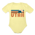 Utah Baby Bodysuit Retro Mountain - washed yellow