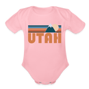 Utah Baby Bodysuit Retro Mountain - light pink