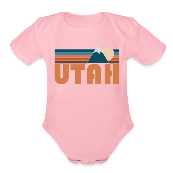 Utah Baby Bodysuit Retro Mountain - light pink