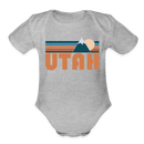 Utah Baby Bodysuit Retro Mountain - heather grey