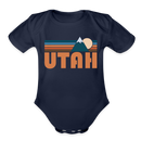 Utah Baby Bodysuit Retro Mountain - dark navy
