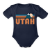 Utah Baby Bodysuit Retro Mountain - dark navy