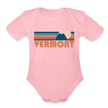 Vermont Baby Bodysuit Retro Mountain - light pink