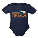 Telluride, Colorado Baby Bodysuit Retro Mountain - dark navy