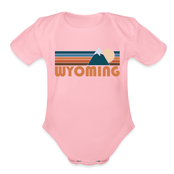 Wyoming Baby Bodysuit Retro Mountain - light pink