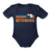 Wyoming Baby Bodysuit Retro Mountain - dark navy