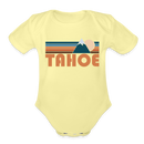 Tahoe, California Baby Bodysuit Retro Mountain - washed yellow