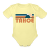 Tahoe, California Baby Bodysuit Retro Mountain - washed yellow