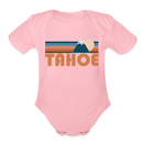 Tahoe, California Baby Bodysuit Retro Mountain - light pink