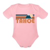 Tahoe, California Baby Bodysuit Retro Mountain - light pink