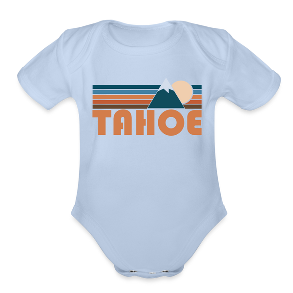 Tahoe, California Baby Bodysuit Retro Mountain - sky